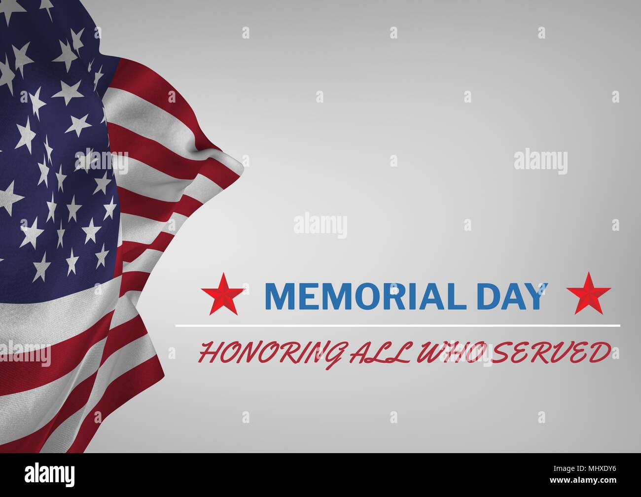 Memorial day text with USA flag Stock Photo - Alamy