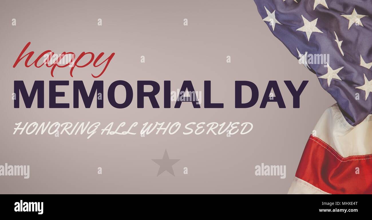 Memorial day text with USA flag Stock Photo - Alamy