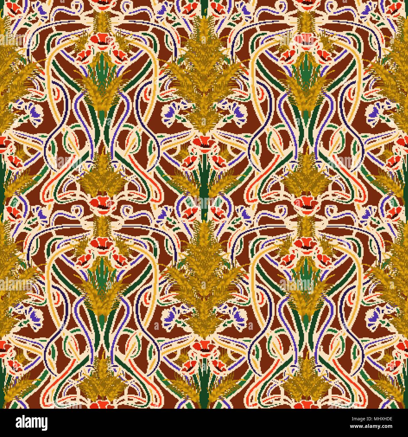 Art Nouveau seamless pattern Stock Vector Image & Art - Alamy