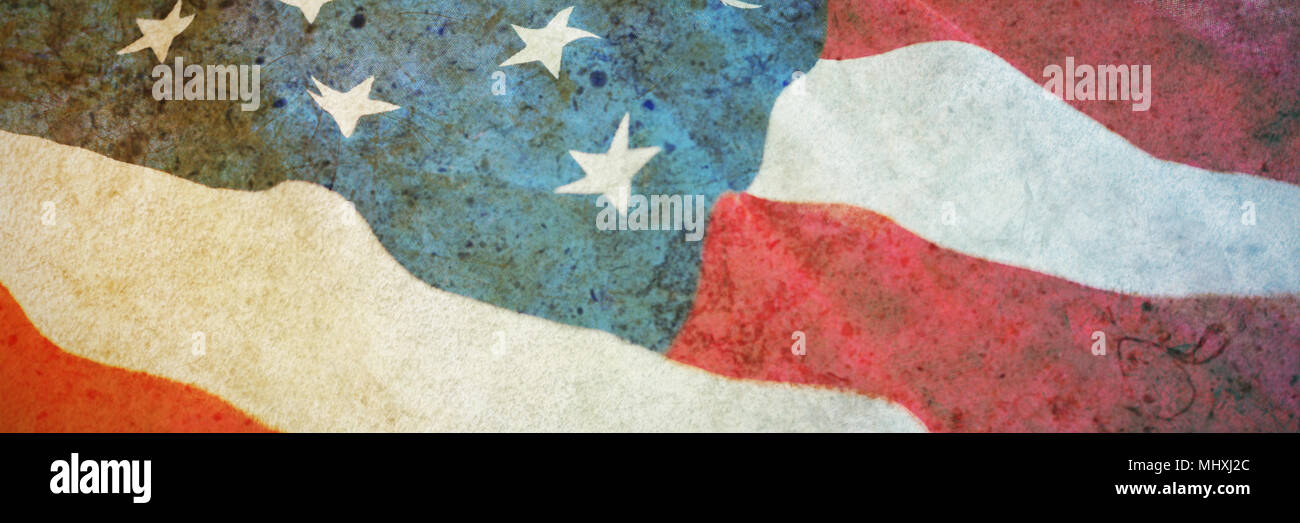 American flag with stars and stripes Stock Photo