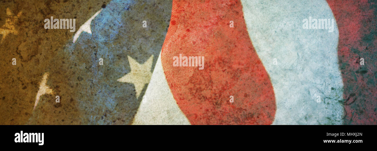 Crumbled American flag Stock Photo