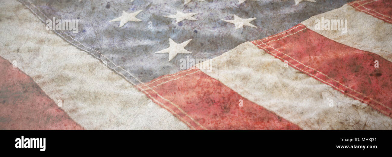 Close-up of cropped American flag Stock Photo