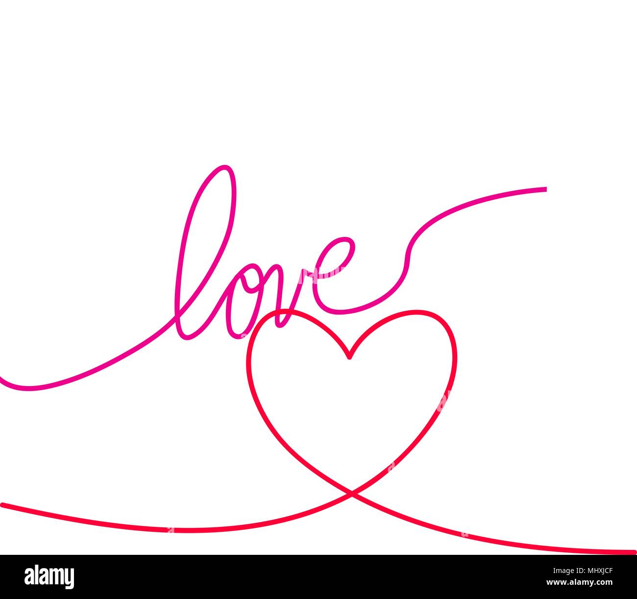 Heart And Love In Continuous Drawing Lines In A Flat Style In Continuous Drawing Lines Continuous Black Line The Work Of Flat Design Symbol Of Love And Tenderness Stock Vector Image