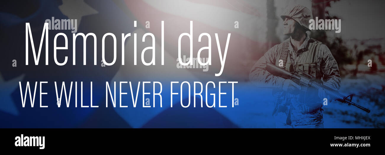 Composite image of digital title for memorial day Stock Photo