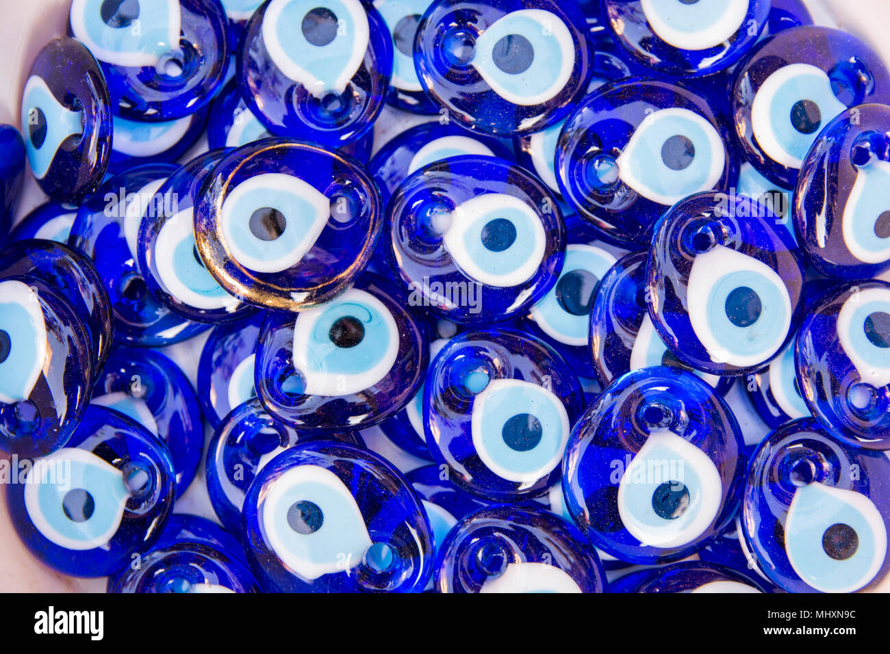 Evil eye bead souvenirs.broken glass is melted and shaped. In culture