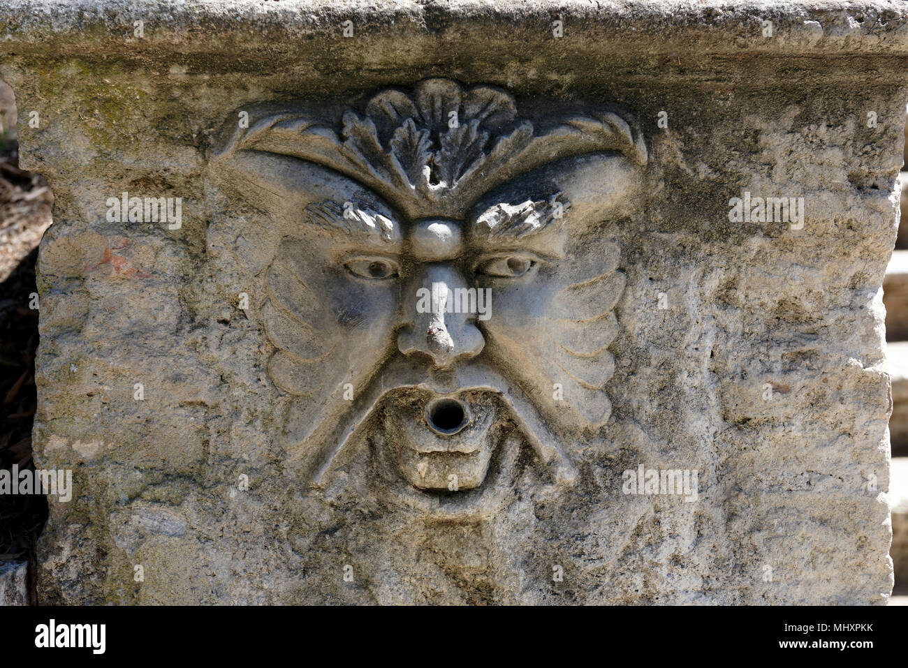 One of the 398 water sprouts found in the gardens. Villa D’Este, Tivoli, Italy. Villa D’Este, renowned for its spectacular use of water, represents th Stock Photo