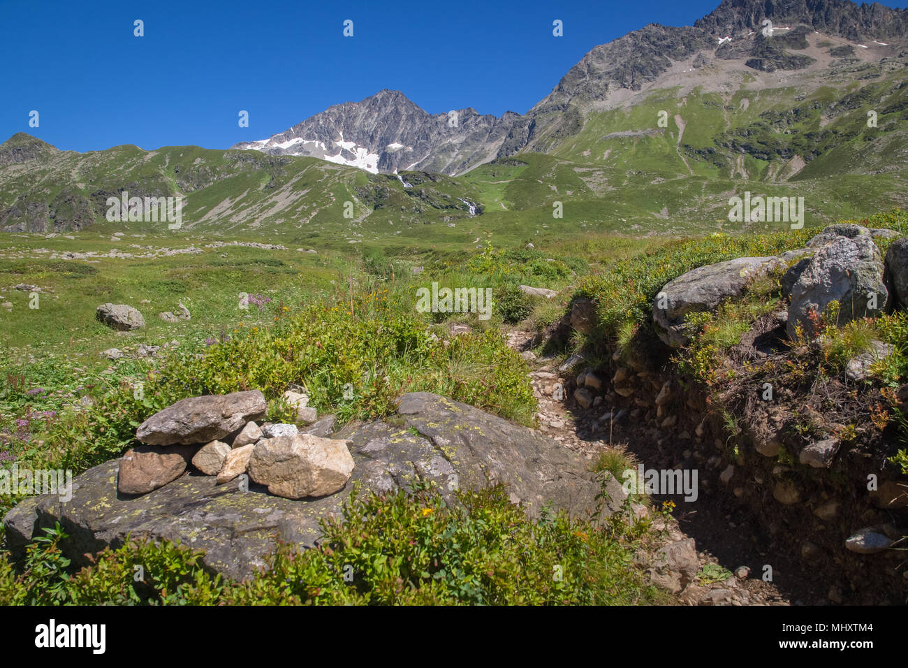 Hiking in Les Contamines on the Tour Du Mont Blanc in the Haute Savoie