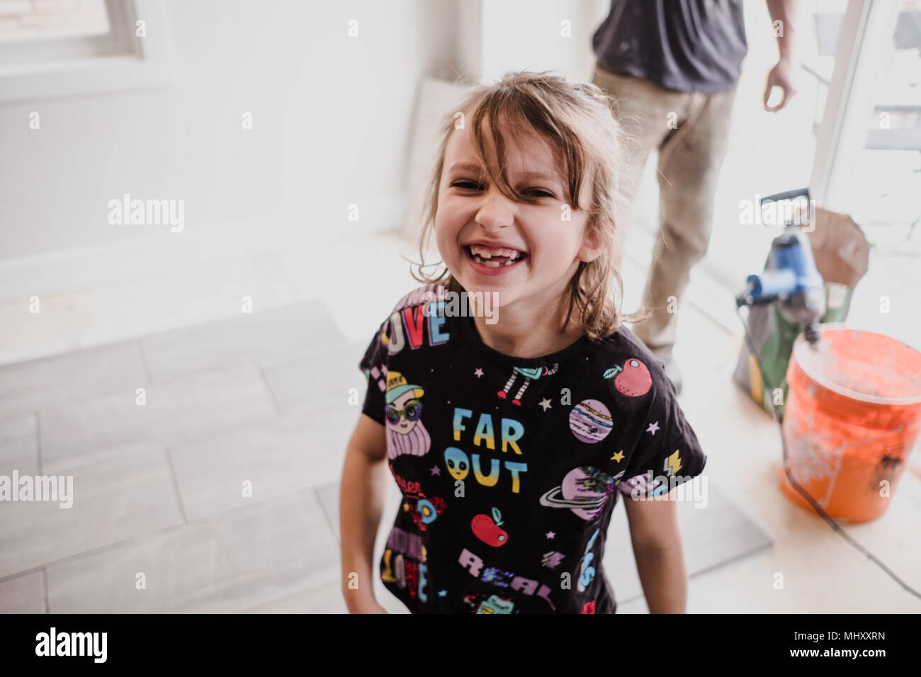Portrait of girl looking at camera smiling Stock Photo - Alamy