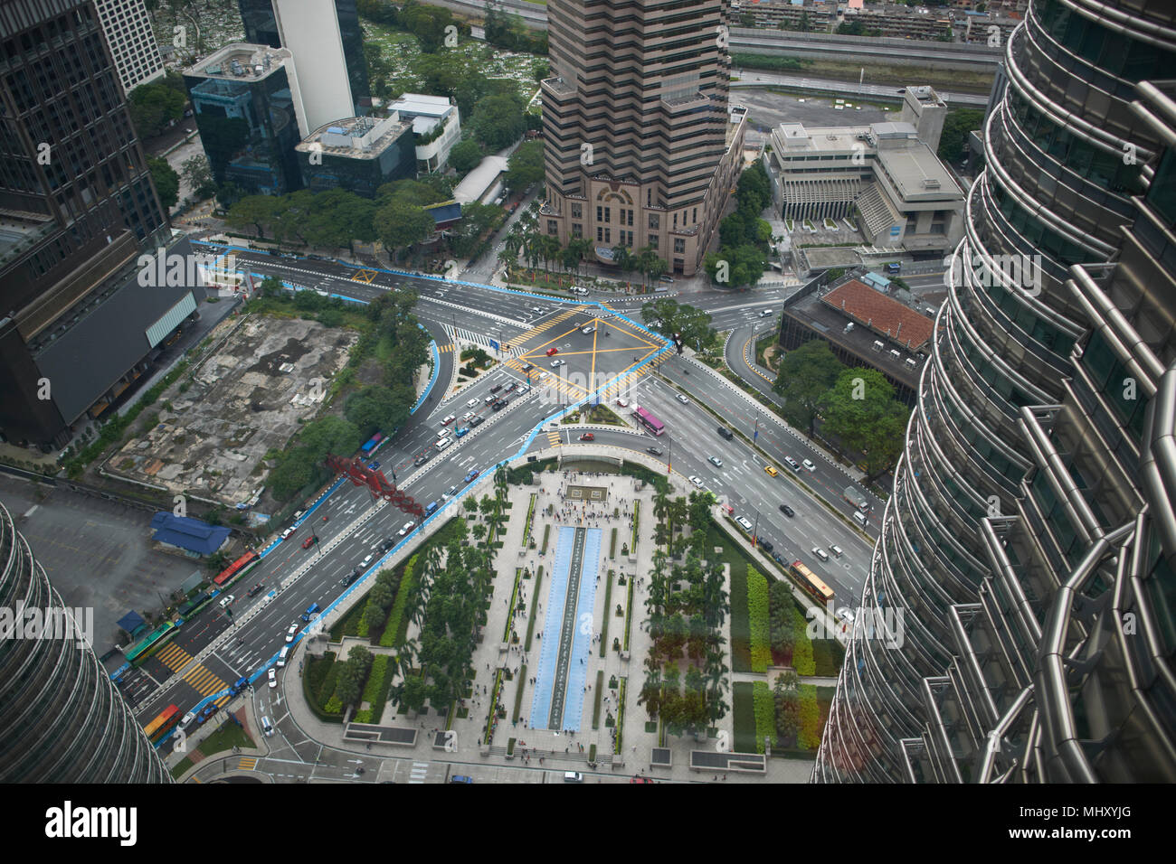 Elevated view from petronas towers, Kuala Lumpur, Malaysia Stock Photo