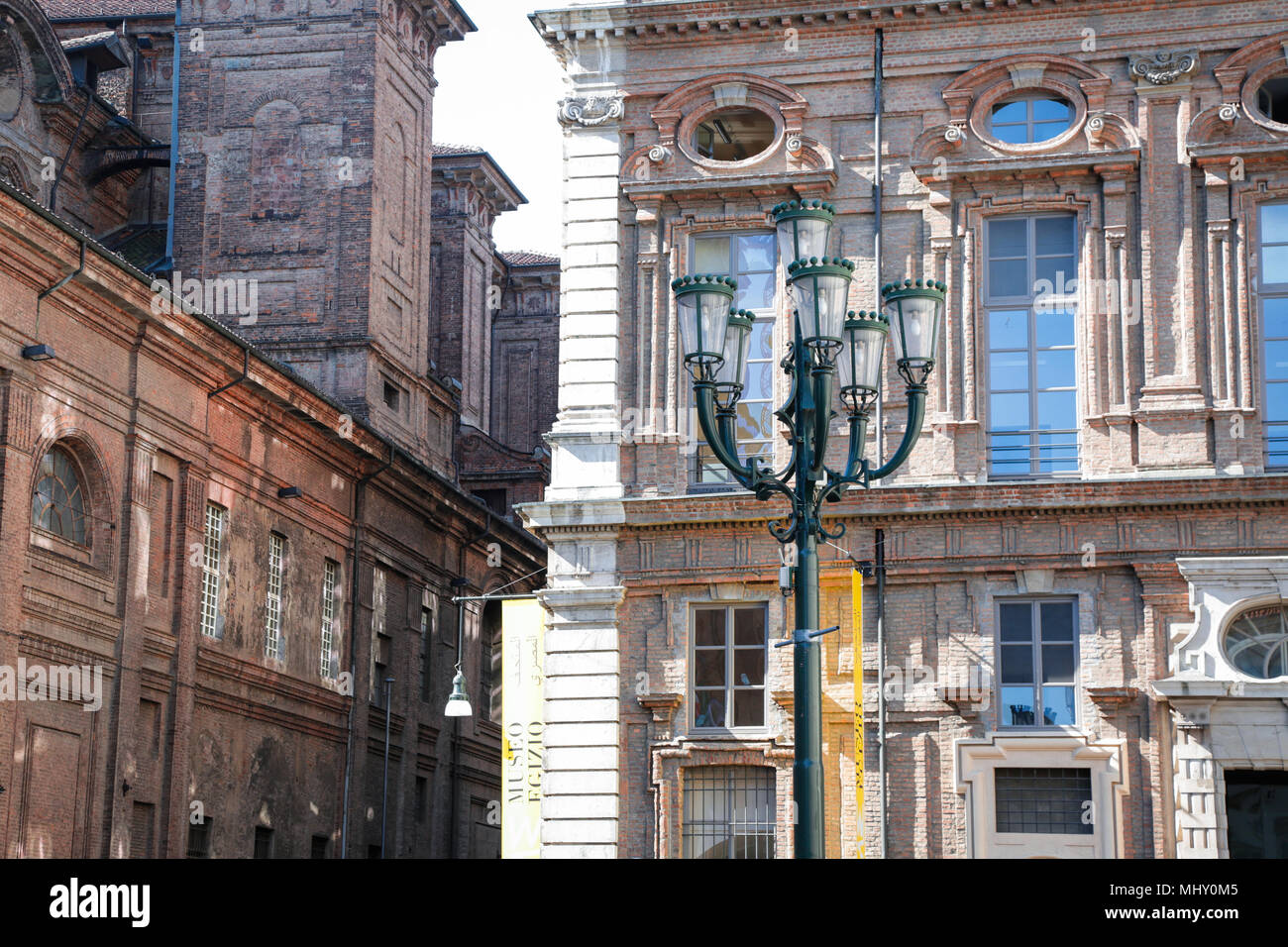 Ristorante del Cambio, opposite Palazzo Carignano, in Turin, Italy Stock Photo