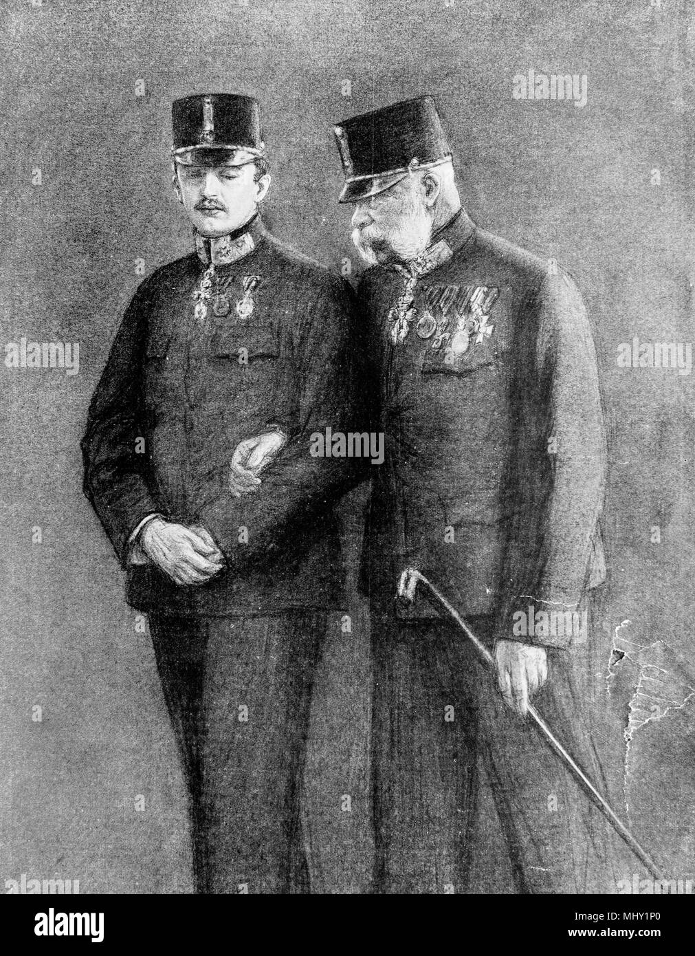 Archduke François-Joseph and Charles of Habsburg, 1914, Austria Stock Photo