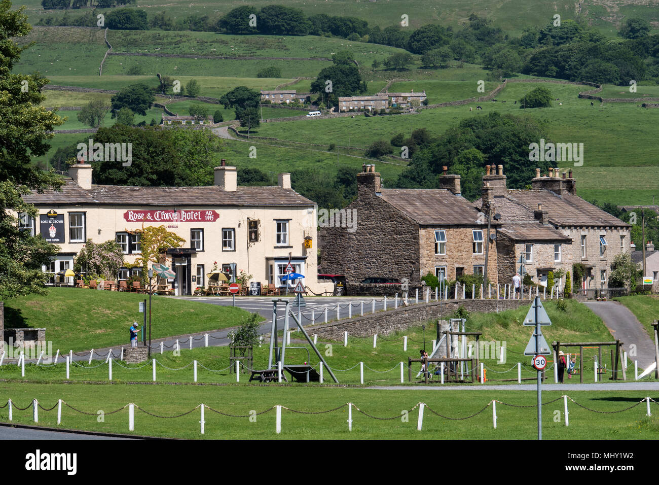 Bainbridge Village Green Bainbridge Richmondshire North Yorkshire England Stock Photo