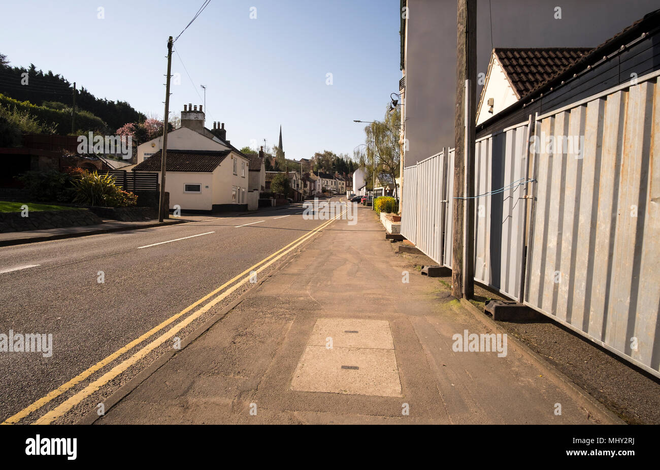 The main road through Castle Donington, East Midlands, UK Stock Photo