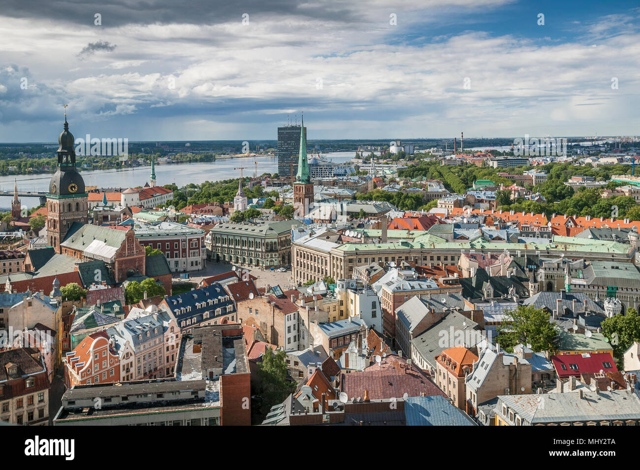 Aerial View Of City Of Riga Capital Ost Lettland Latvia Stock Photo Alamy