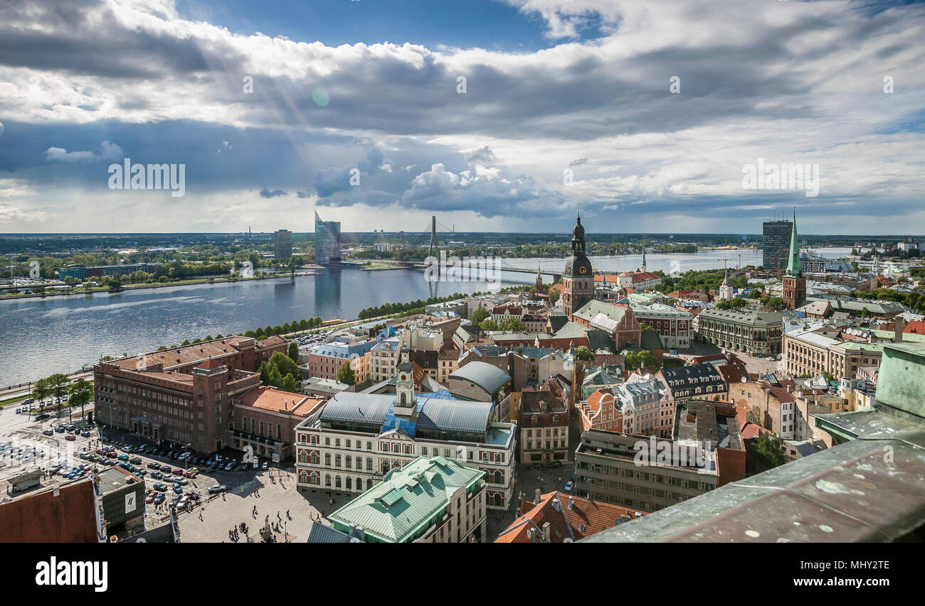 aerial view of city of Riga, capital ost lettland,latvia Stock Photo