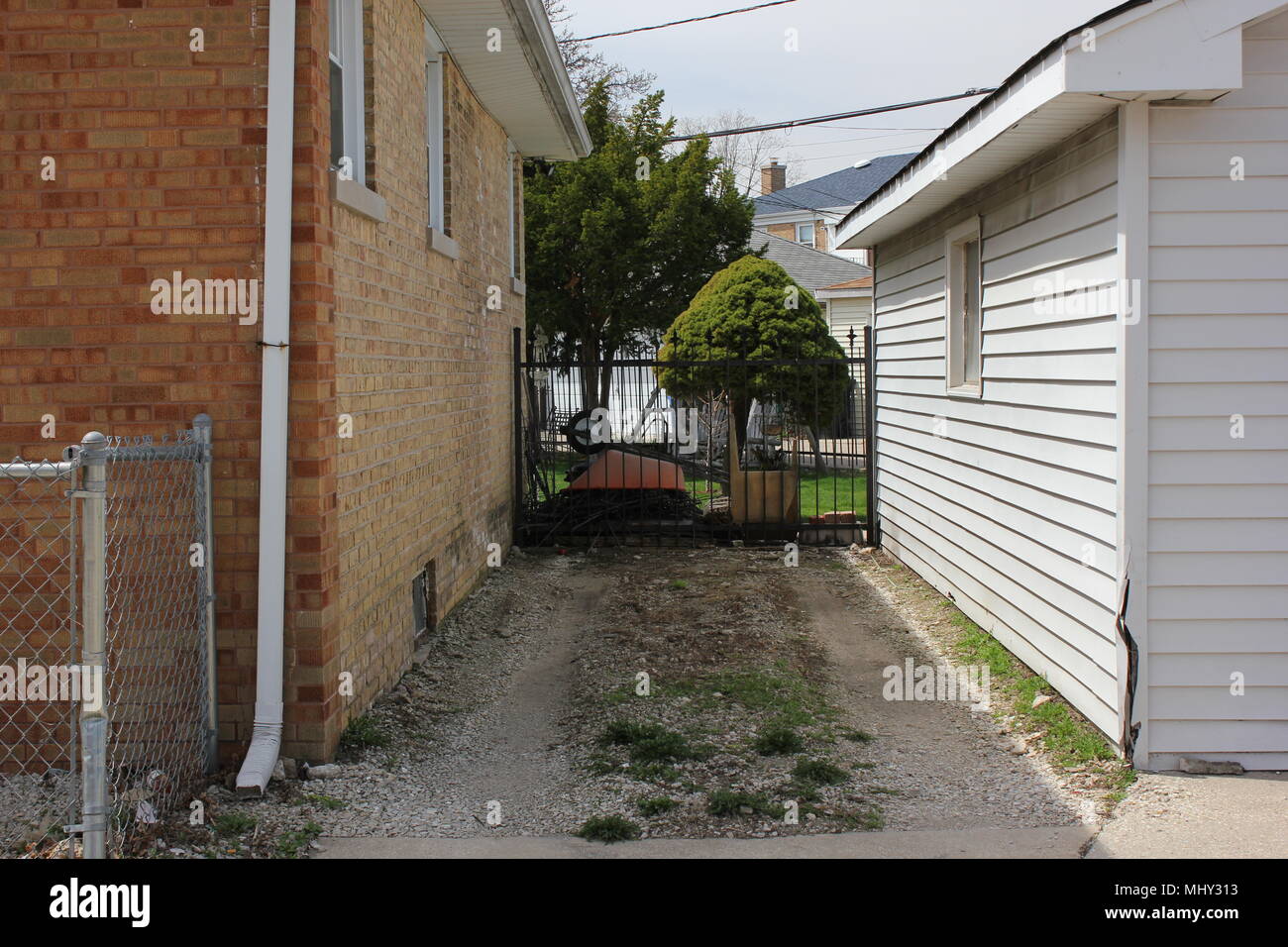 View of the backyard of a Chicago residence Stock Photo Alamy