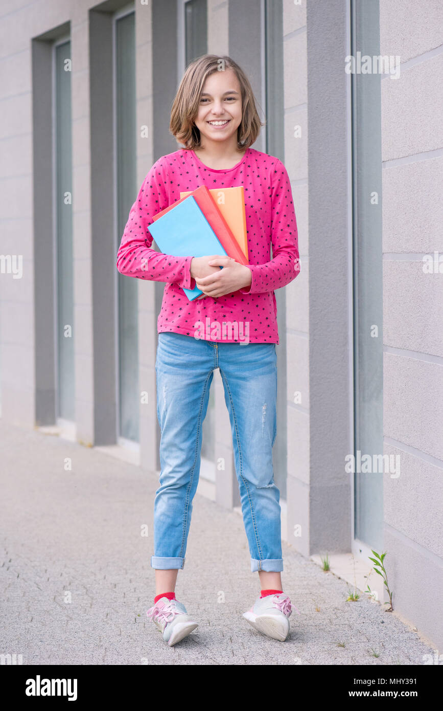 Teen girl back to school Stock Photo Alamy