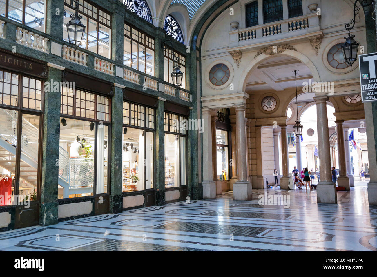 Galleria San Federico, historical gallery with Lux cinema, Interior, Turin, Italy Stock Photo