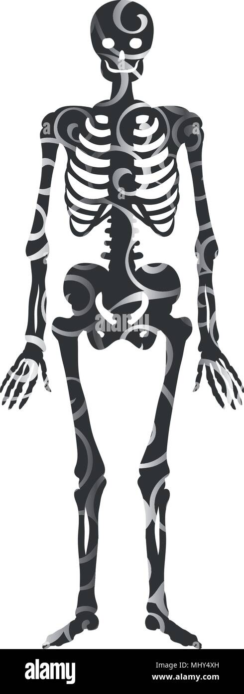 Skeleton Pattern Silhouette Ancient Monster Fantasy Stock Vector Image Art Alamy