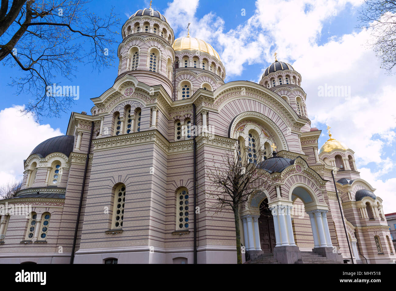 Orthodox The Nativity of Christ Cathedral in Riga, Latvia Stock Photo