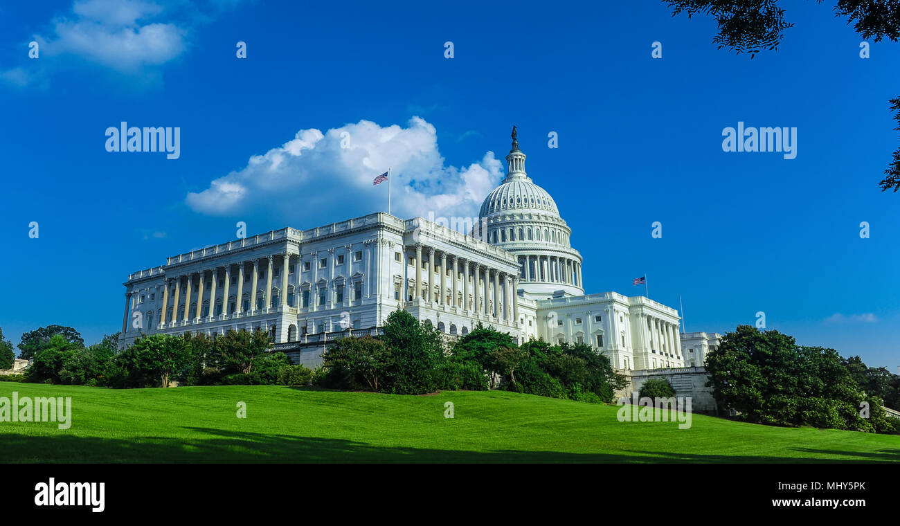 Capitol building in Washington D.C. stormy clouds above. Stock Photo