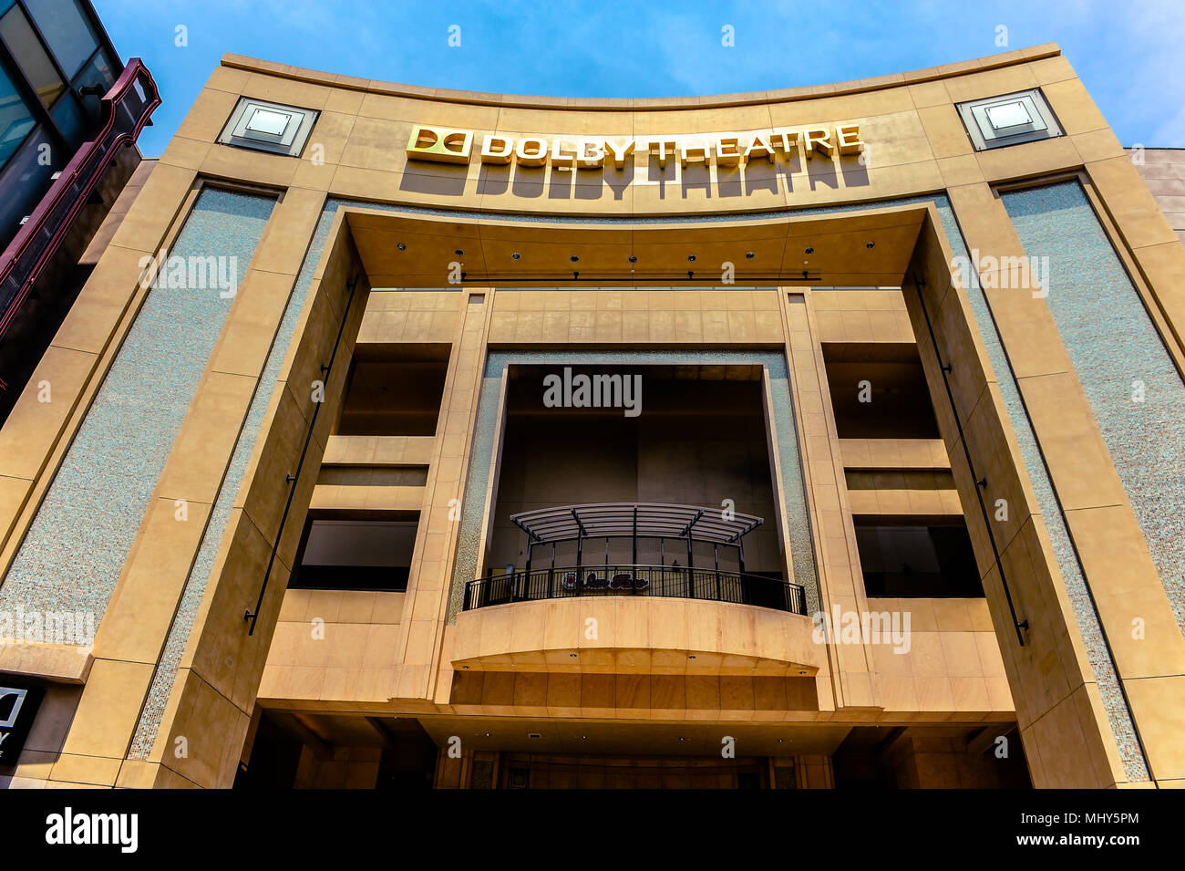 Hollywood/Los Angeles/California/USA - 07.19.2013: Facade of the Dolby Theatre Building. Every year the Academy Awards are hosted in this place. Stock Photo