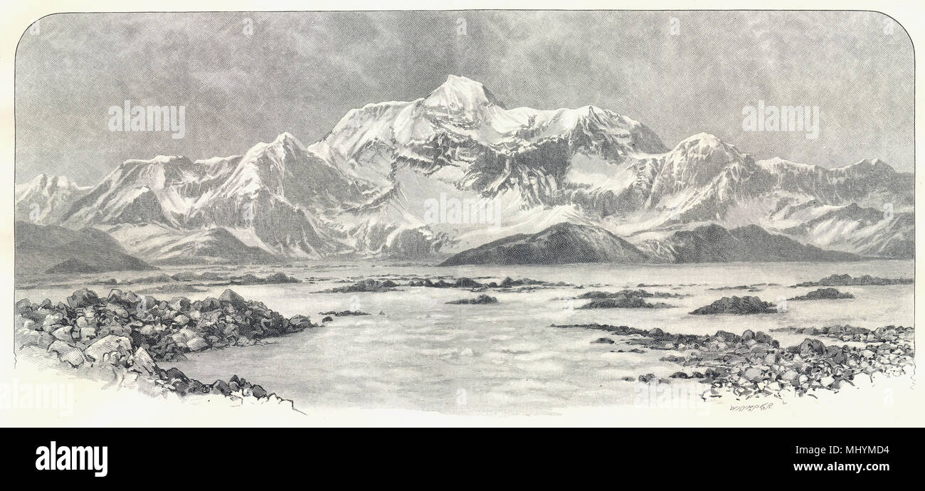 ALASKA. Mount St Elias, from the Malaspina Glacier. RGS 1889 old antique print Stock Photo