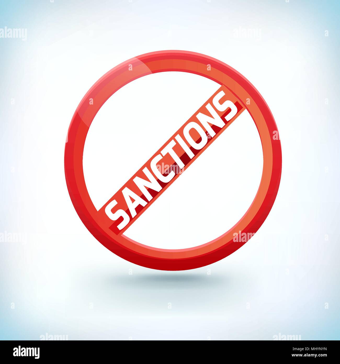 Sign prohibiting economic sanctions isolated on white background, vector illustration. Stock Vector