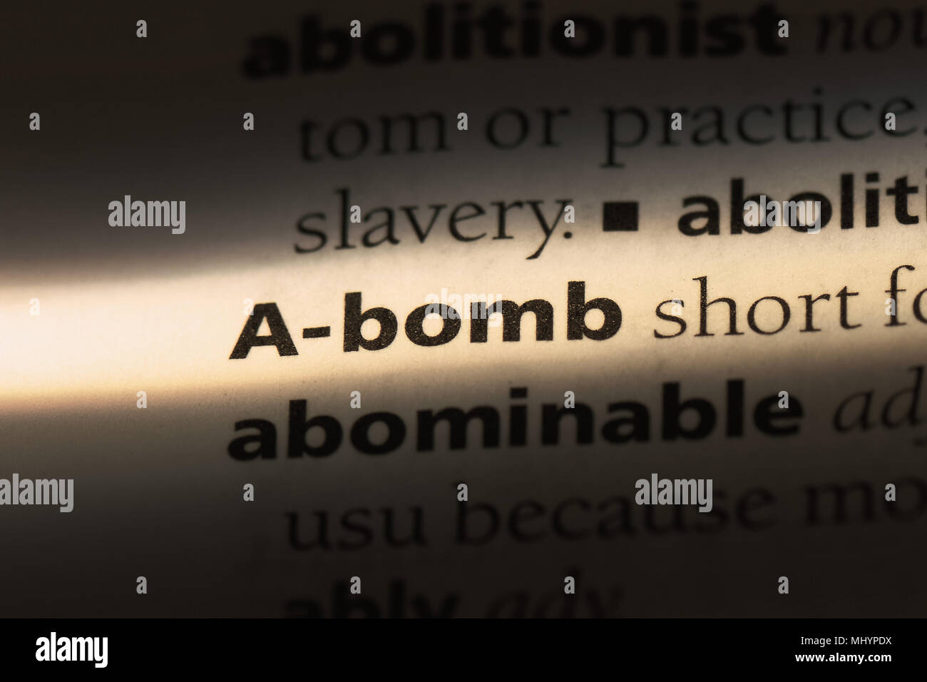 Abomb word in a dictionary. Abomb concept Stock Photo Alamy