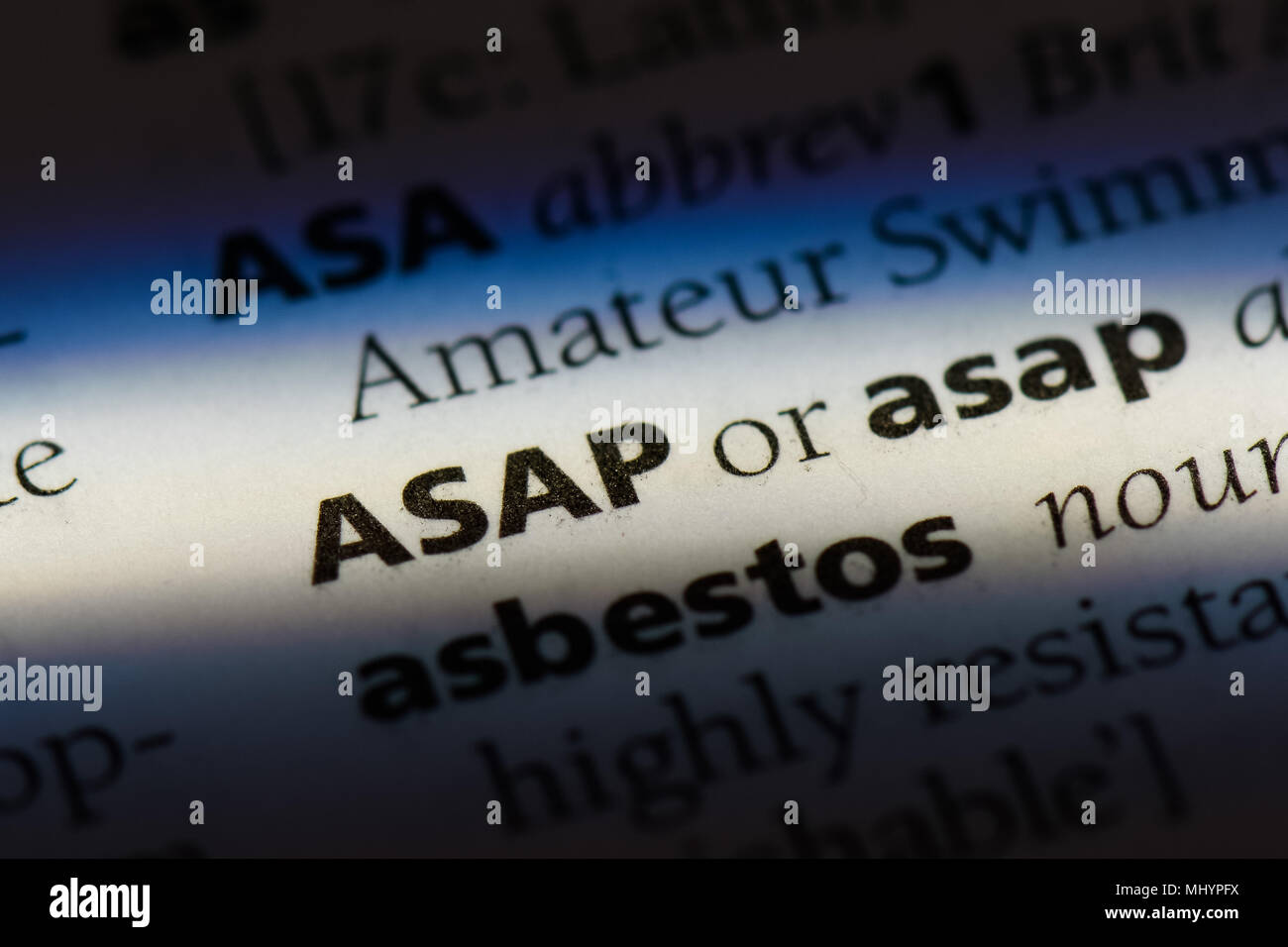 a.s.a.p. word in a dictionary. a.s.a.p. concept Stock Photo - Alamy