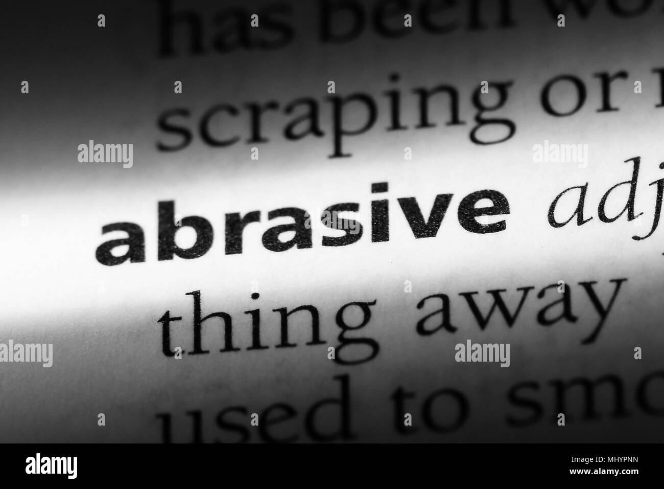 abrasive word in a dictionary. abrasive concept Stock Photo Alamy