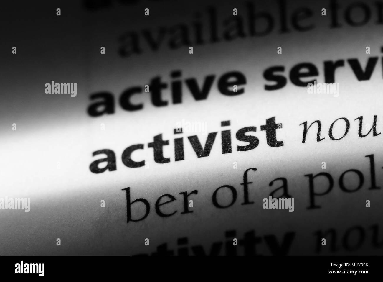 activist word in a dictionary. activist concept Stock Photo Alamy