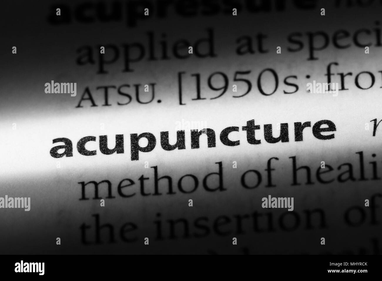 acupuncture word in a dictionary. acupuncture concept Stock Photo Alamy