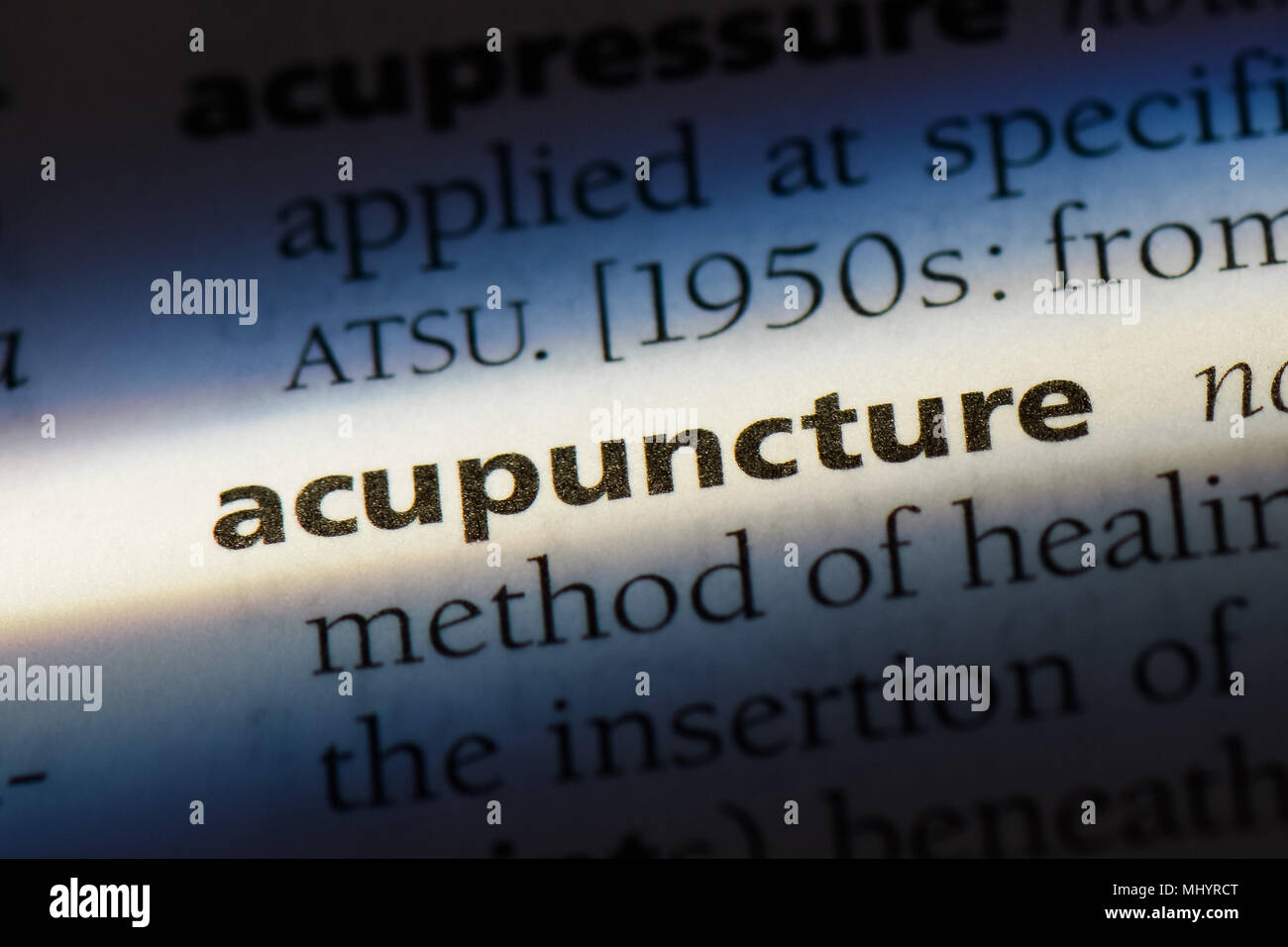 acupuncture word in a dictionary. acupuncture concept Stock Photo Alamy