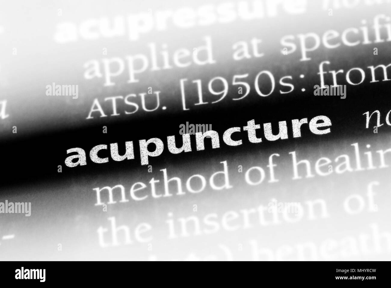 acupuncture word in a dictionary. acupuncture concept Stock Photo Alamy
