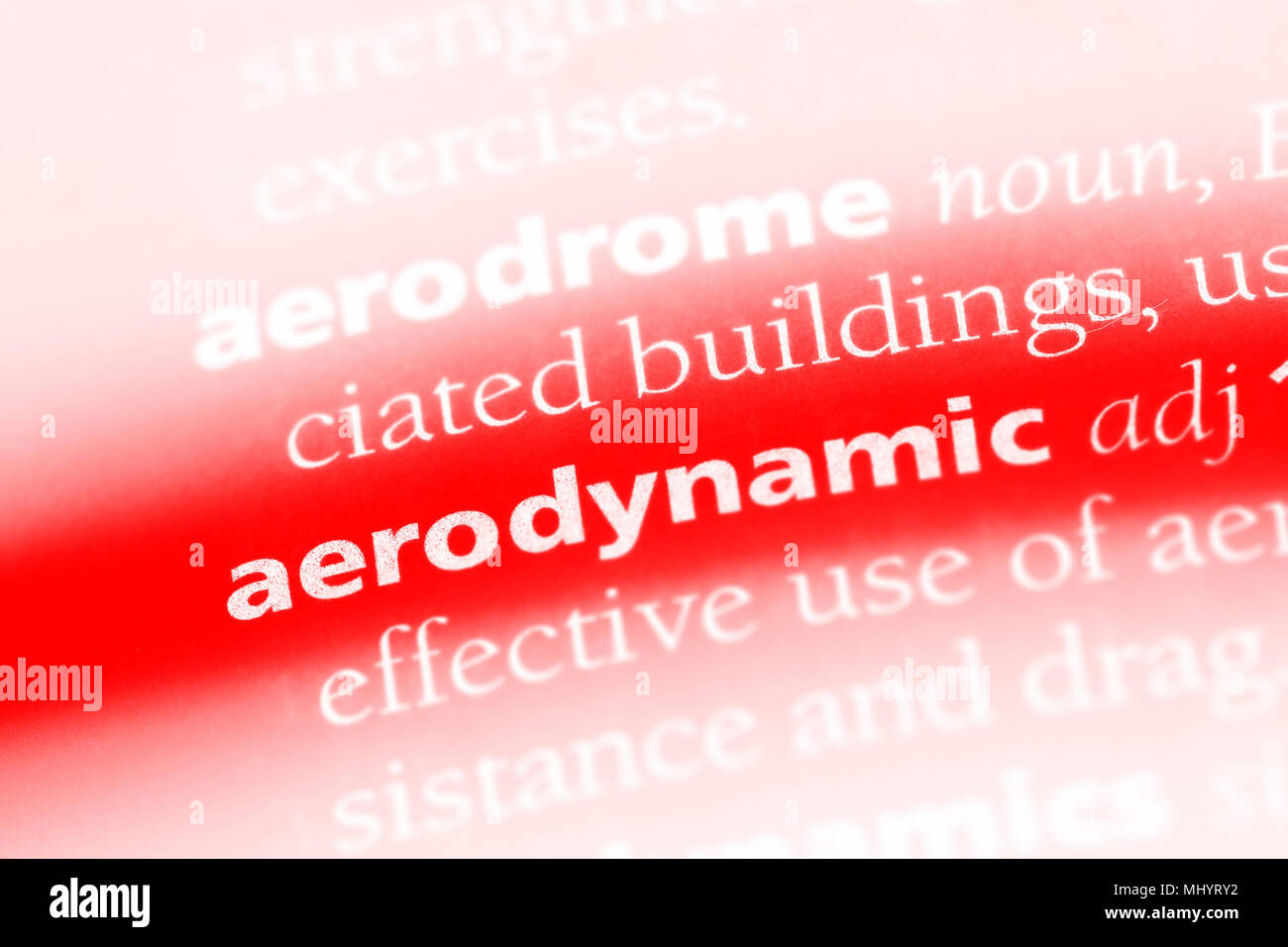 aerodynamic word in a dictionary. aerodynamic concept Stock Photo - Alamy