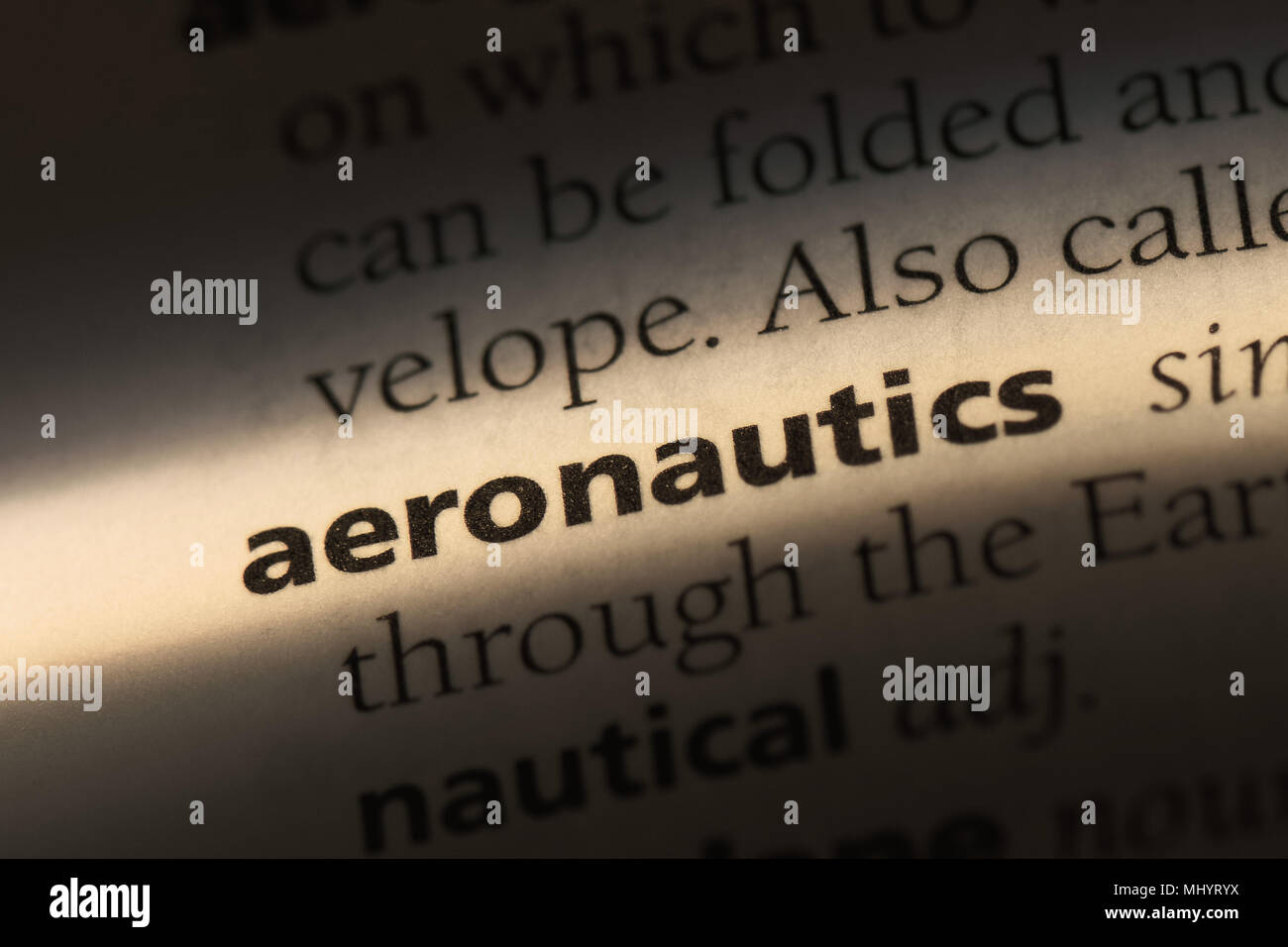 aeronautics word in a dictionary. aeronautics concept Stock Photo - Alamy