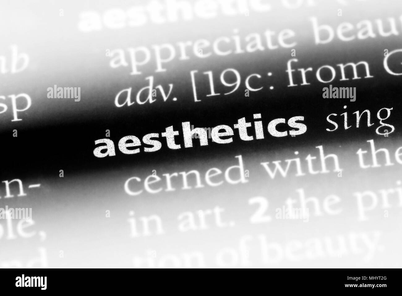aesthetics word in a dictionary. aesthetics concept Stock Photo Alamy