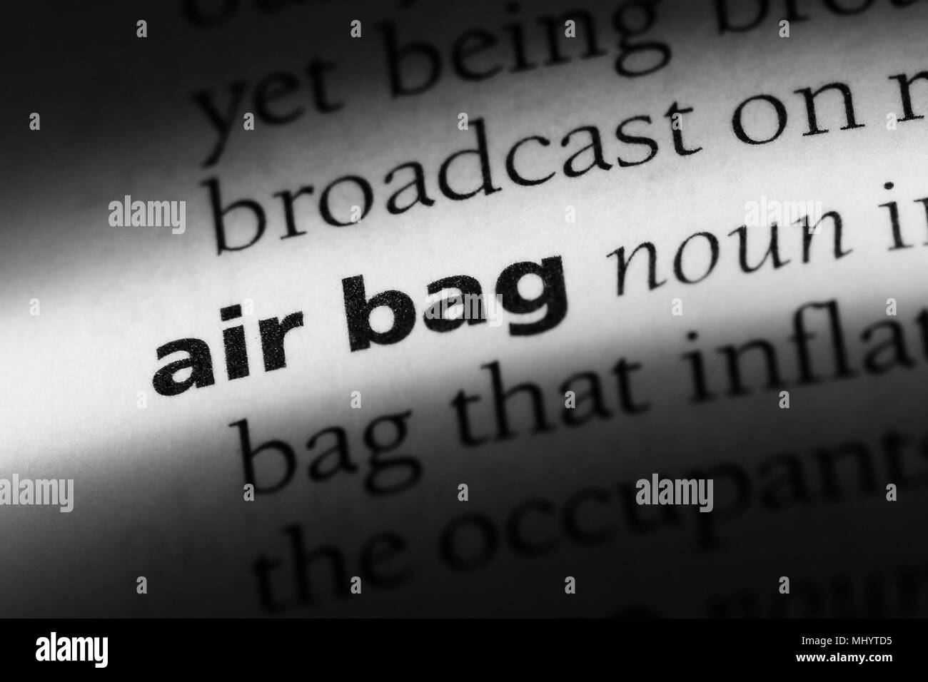 air bag word in a dictionary. air bag concept Stock Photo Alamy