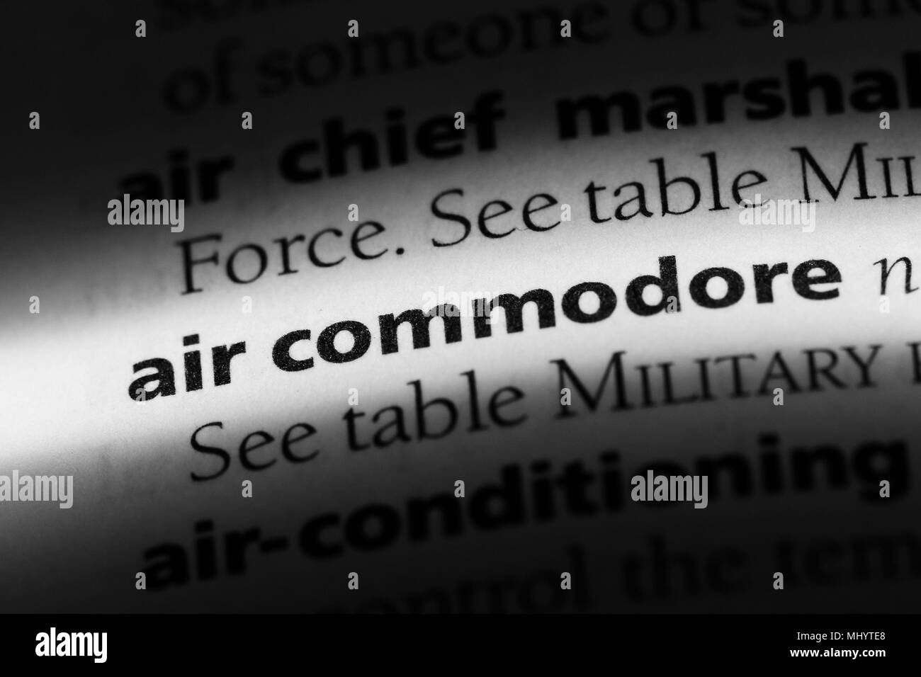 air commodore word in a dictionary. air commodore concept Stock Photo