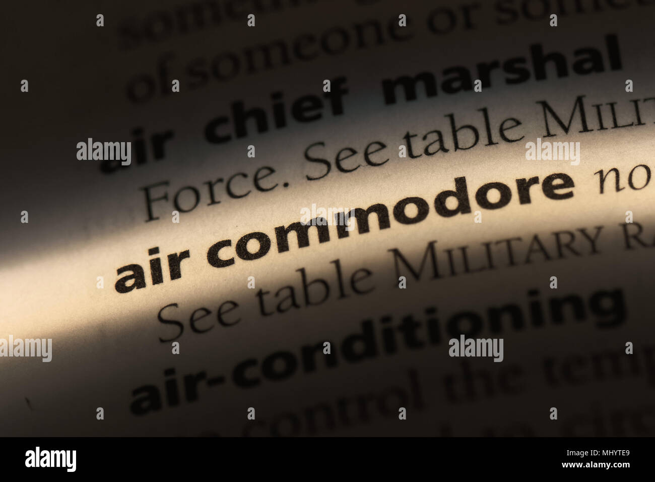 air commodore word in a dictionary. air commodore concept Stock Photo