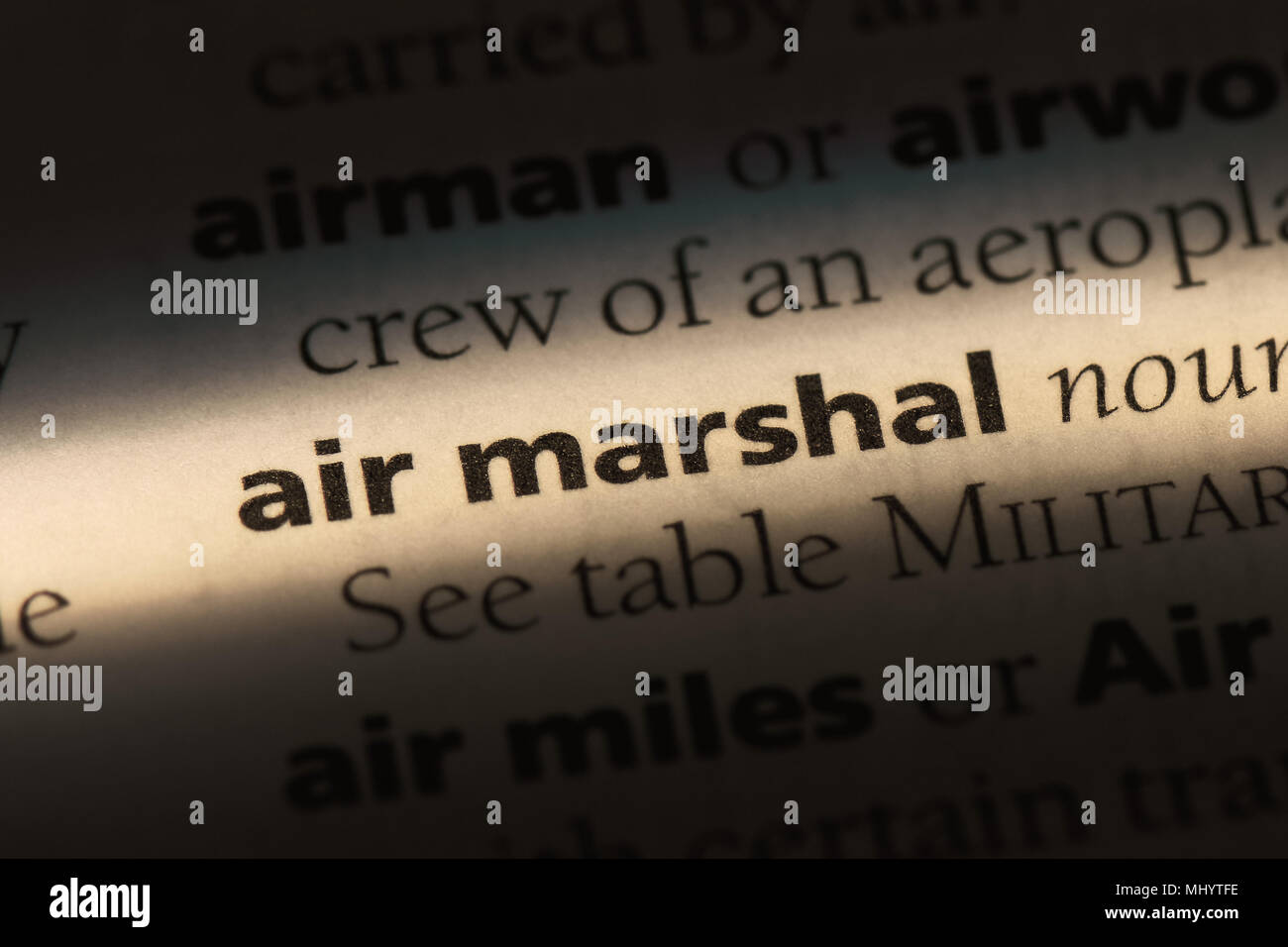 air marshal word in a dictionary. air marshal concept Stock Photo Alamy