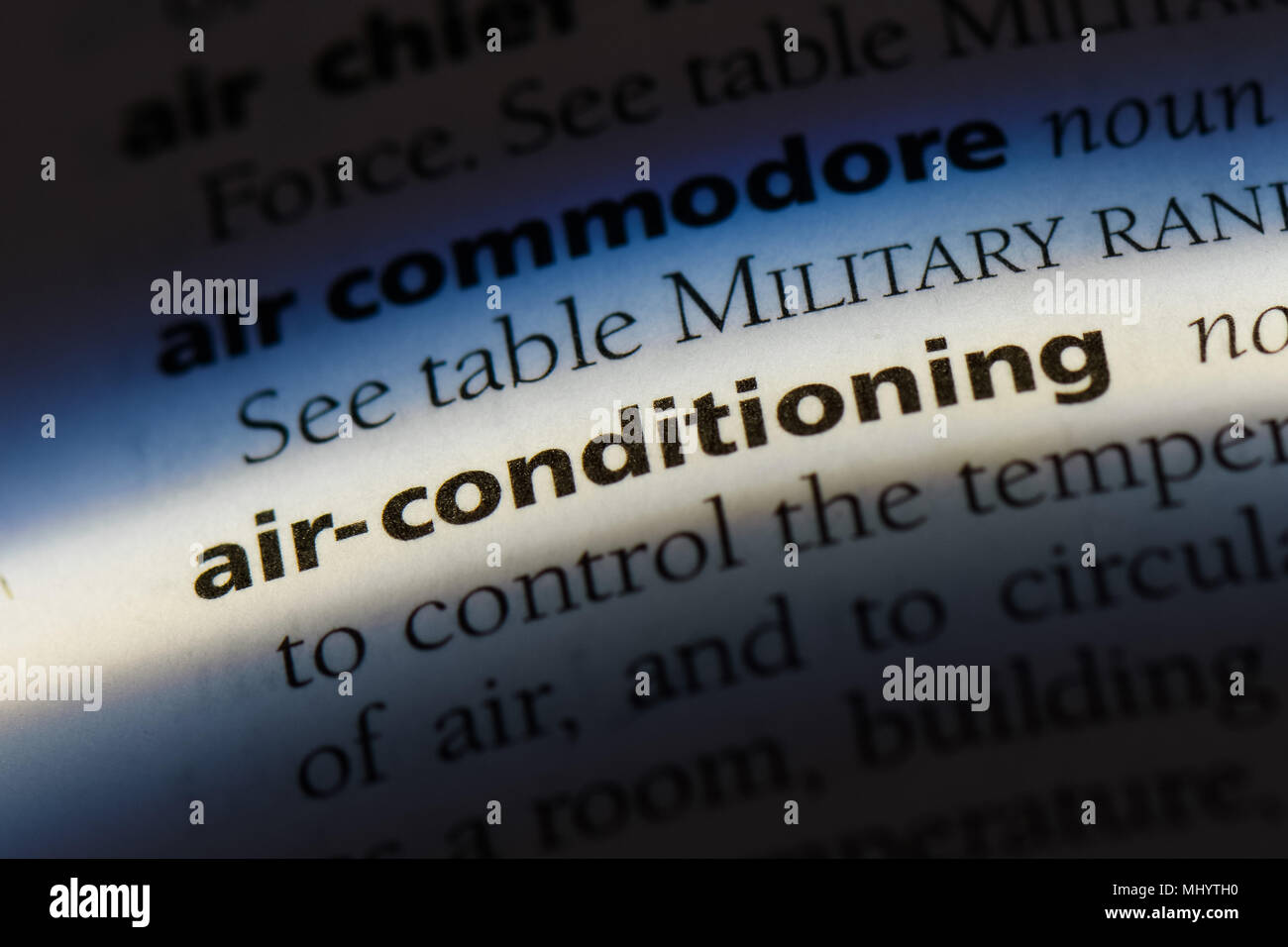 airconditioning word in a dictionary. airconditioning concept Stock