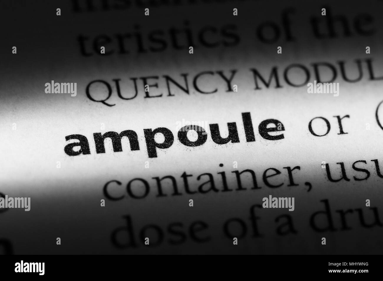 ampoule word in a dictionary. ampoule concept Stock Photo Alamy