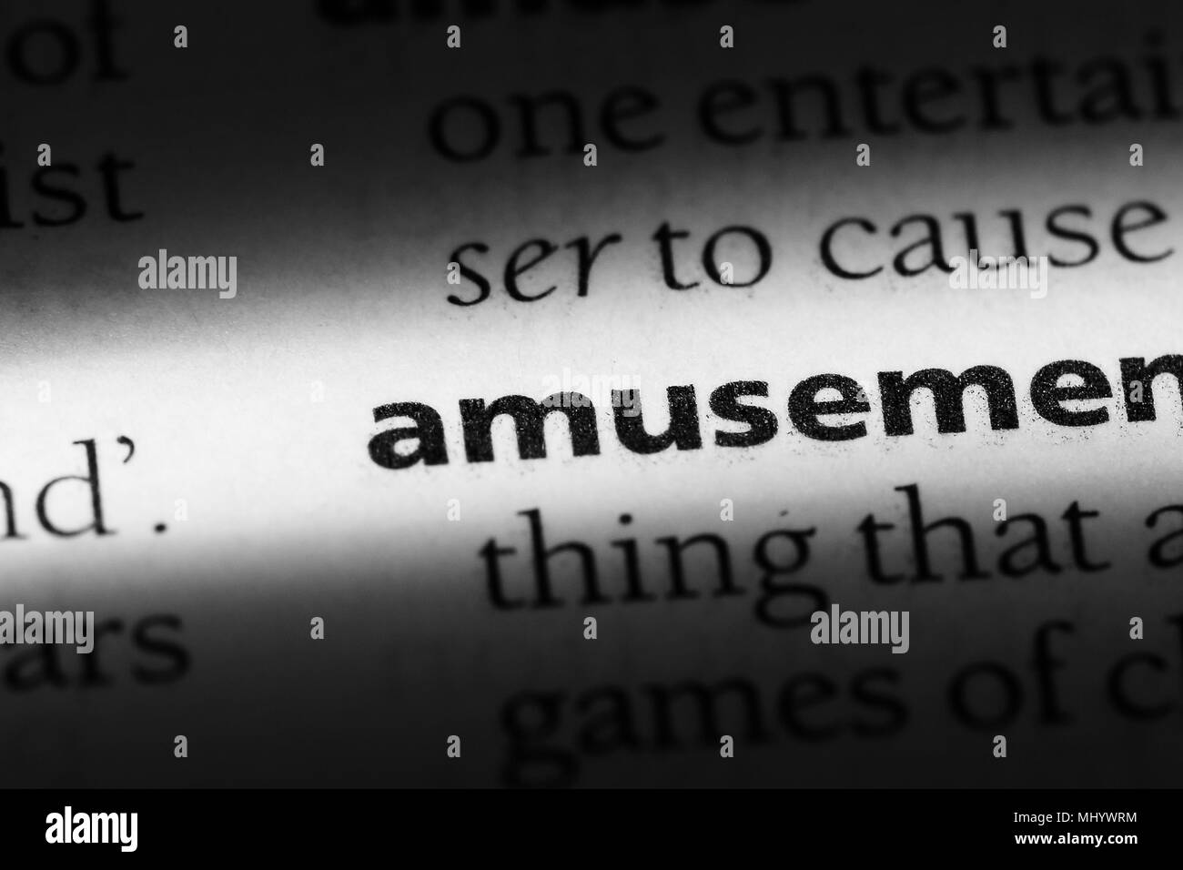 amusement word in a dictionary. amusement concept Stock Photo Alamy