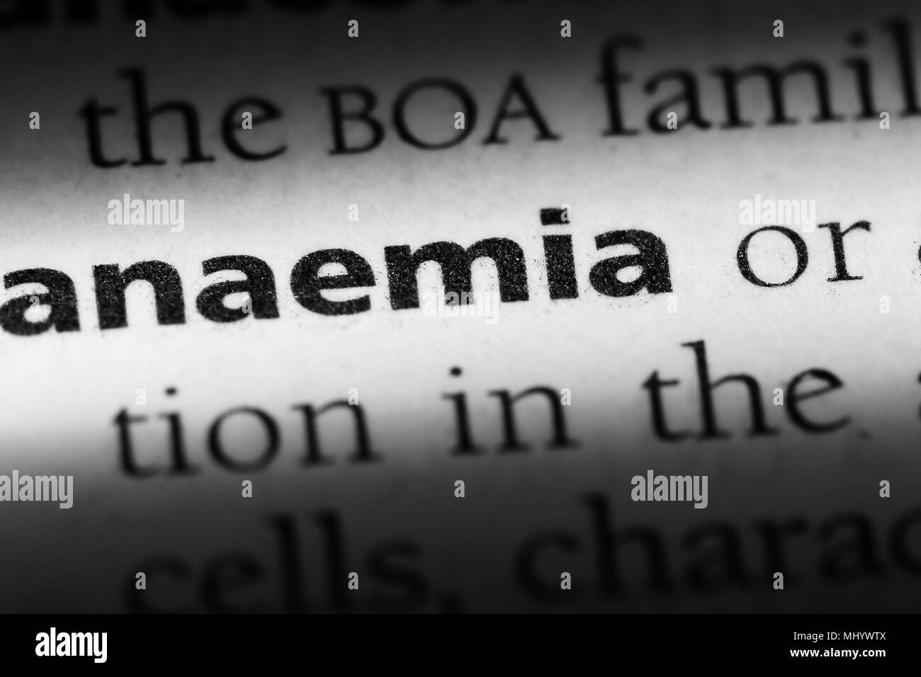 anaemia word in a dictionary. anaemia concept Stock Photo Alamy
