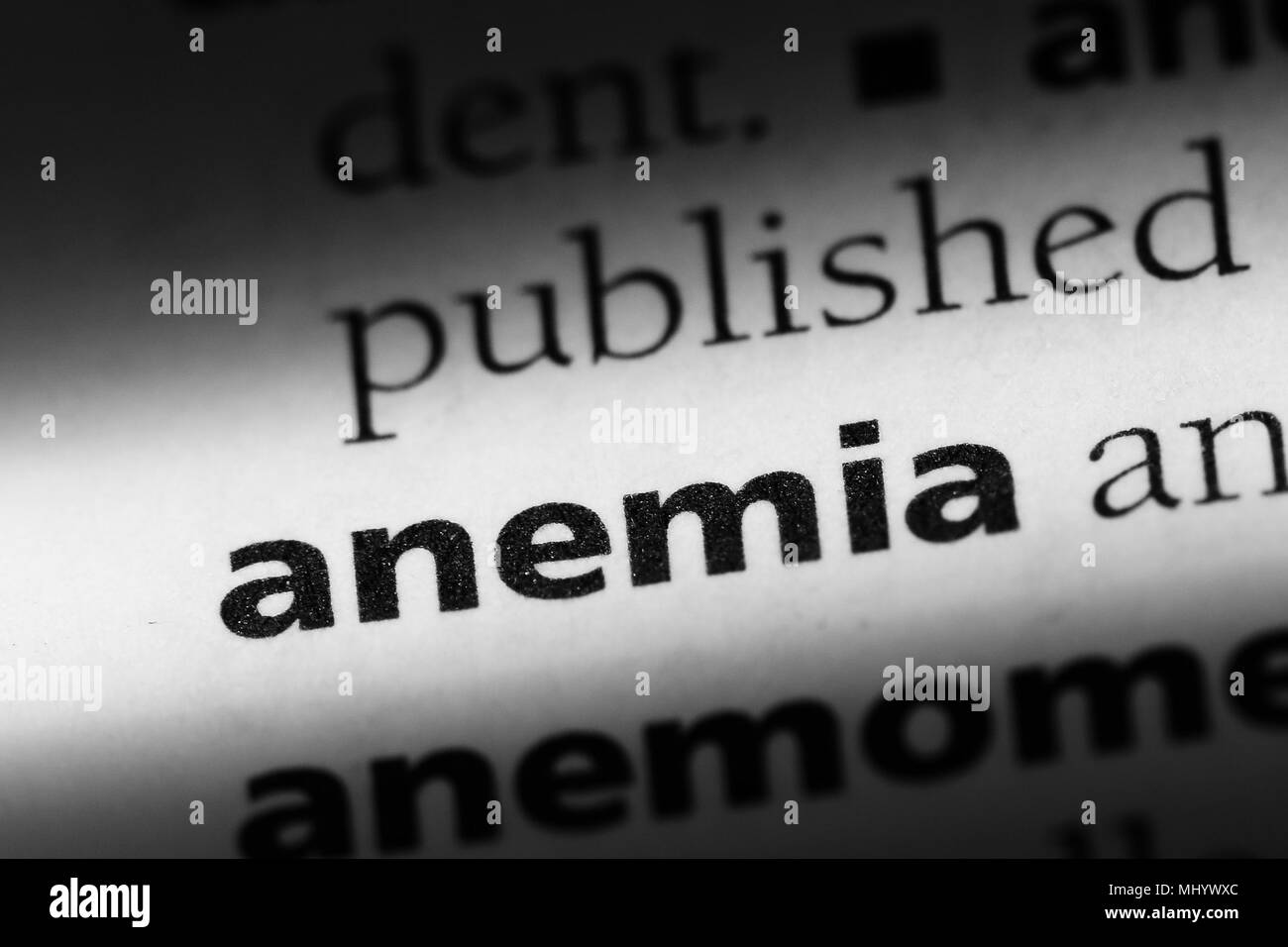 anemia word in a dictionary. anemia concept Stock Photo Alamy