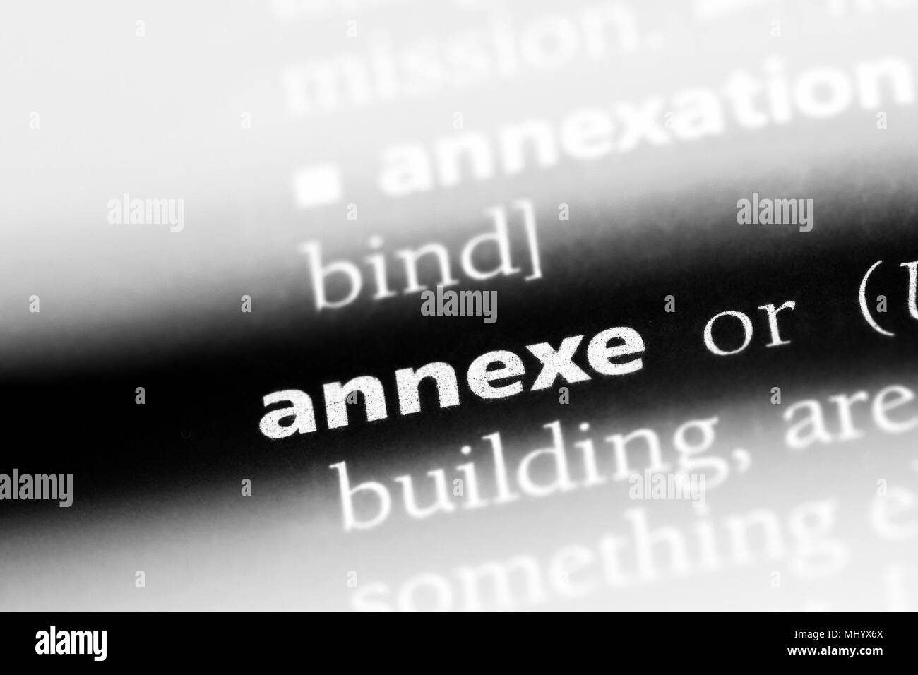 annexe word in a dictionary. annexe concept Stock Photo - Alamy