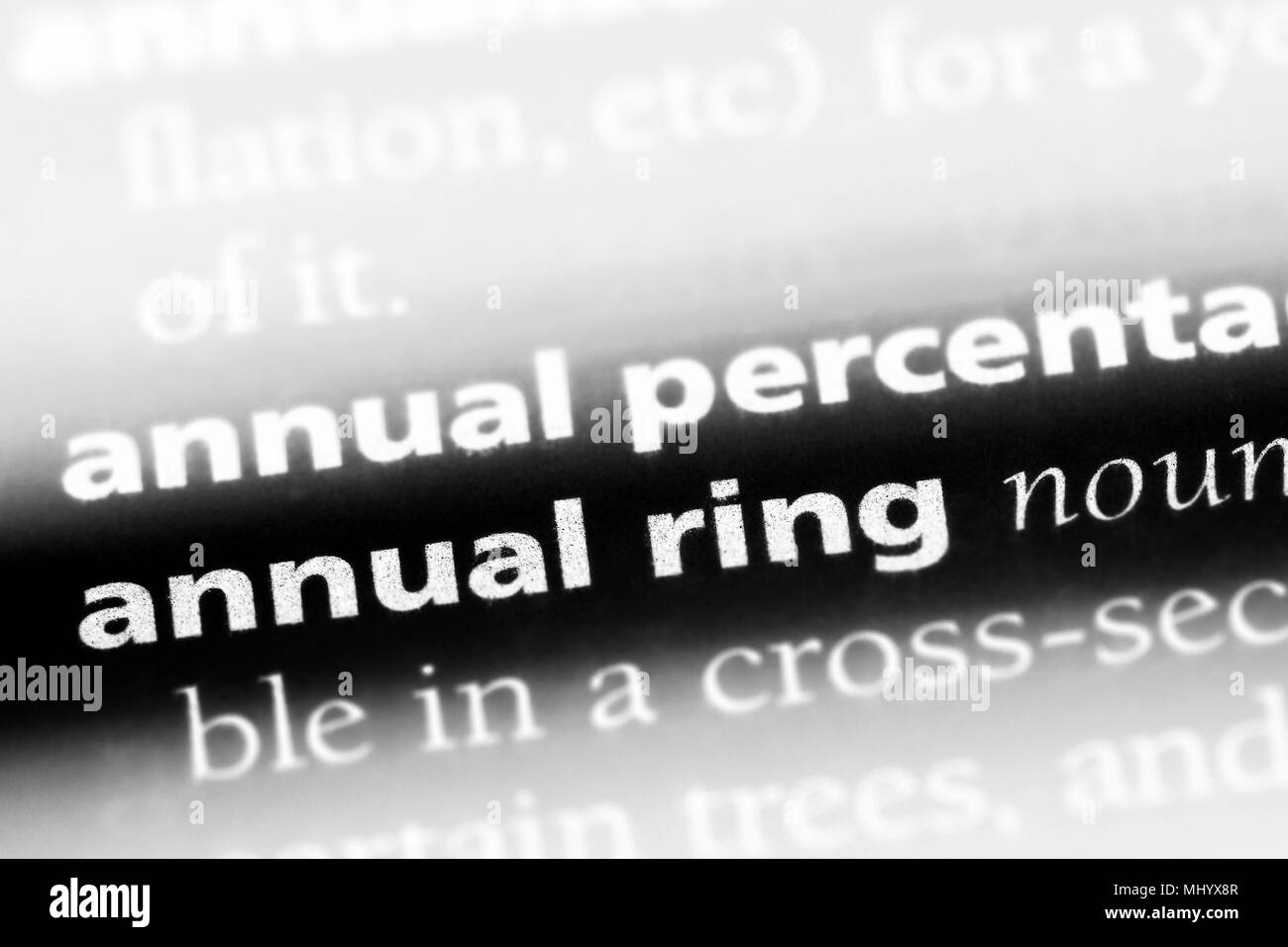 annual ring word in a dictionary. annual ring concept Stock Photo - Alamy