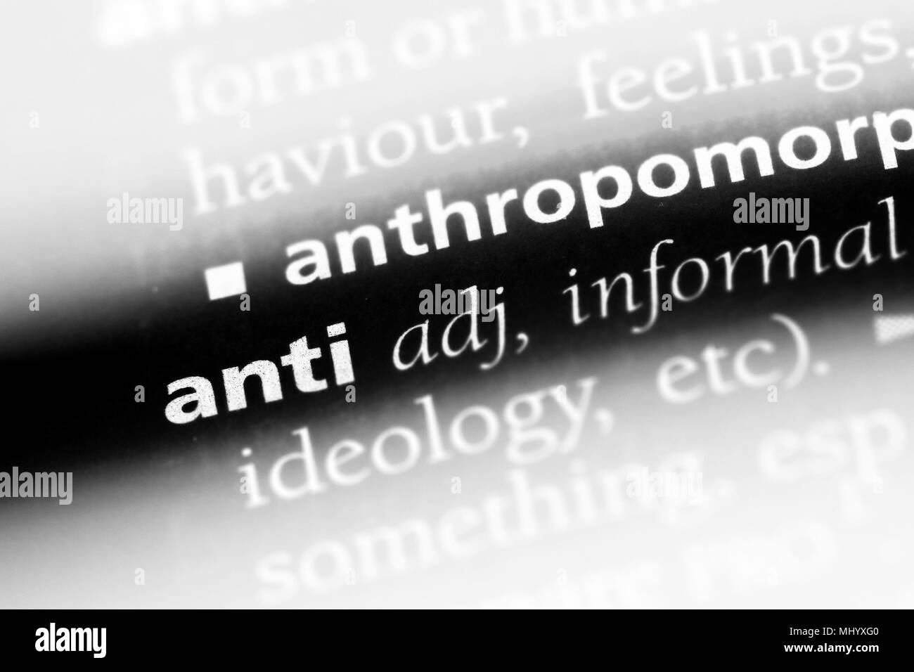 Anti dictionary Black and White Stock Photos & Images - Alamy